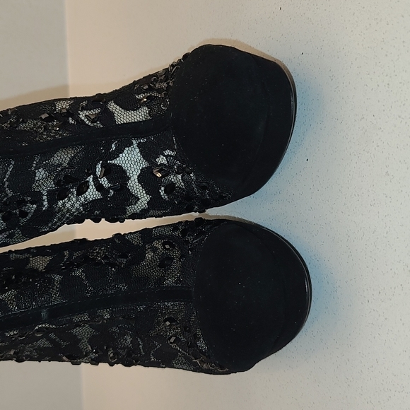 LACE suede short dress Lace boots EUR 37 or US 6.5 - Picture 2 of 10